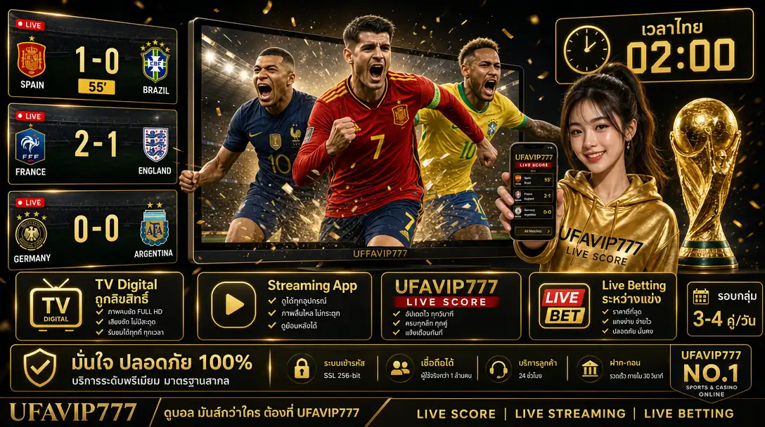 ดูบอลโลกสด 2026 ช่องทางถ่ายทอดสด ผลบอลเรียลไทม์ UFABET