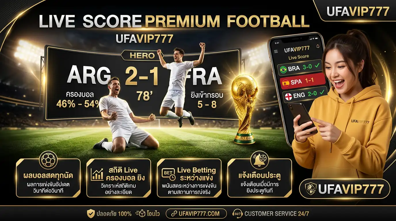ดูบอลโลกสด 2026 ระบบ Live Score ผลบอลสดเรียลไทม์ UFABET