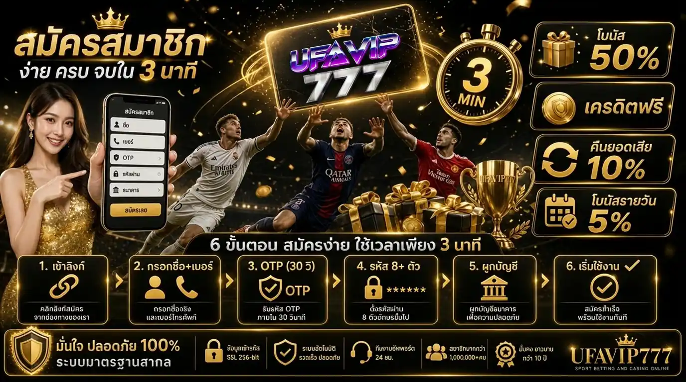 สมัครแทงบอลโลก 2026 UFABET เว็บตรง ขั้นตอนง่าย เสร็จใน 3 นาที
