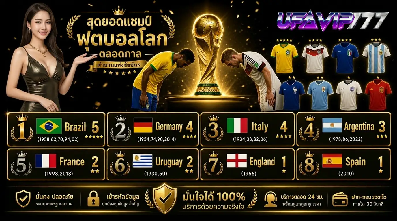 สรุปผลบอลโลกย้อนหลัง ทำเนียบแชมป์โลก สถิติเชิงลึก วิเคราะห์บอลโลก 2026 UFABET